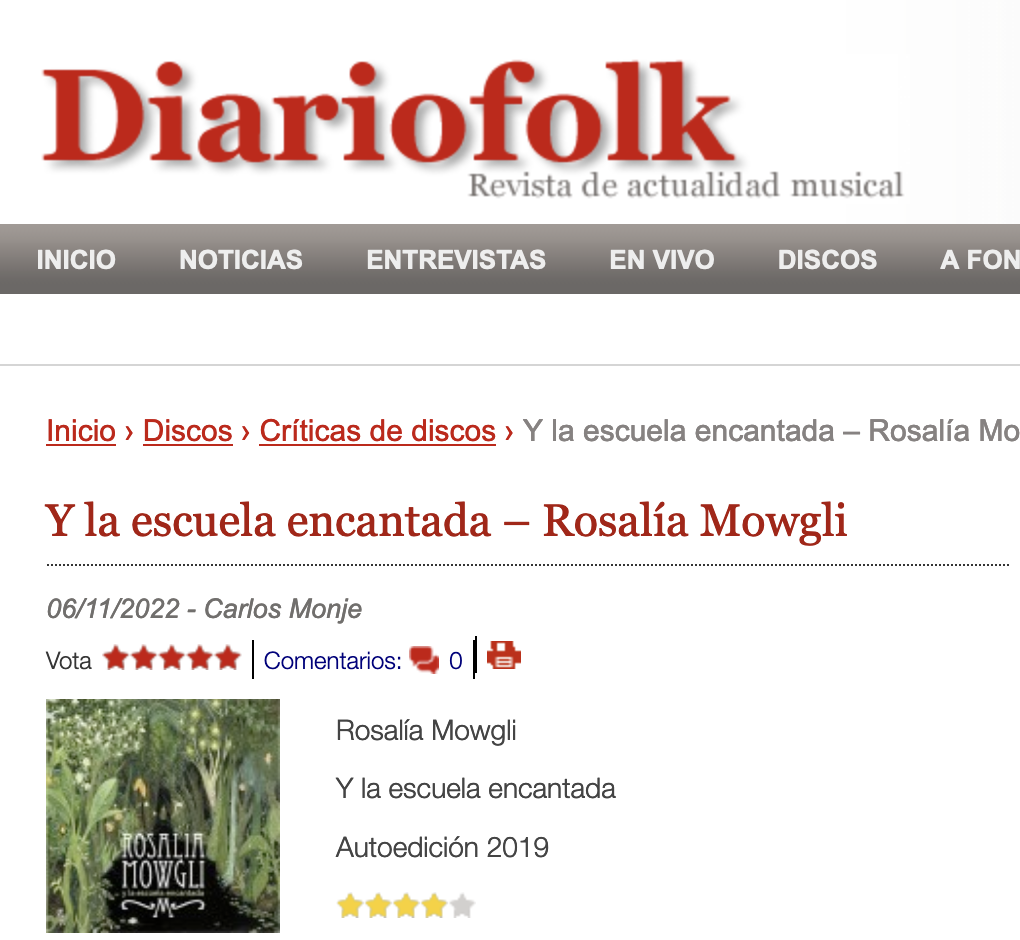 La Escuela Encantada en Diario Folk 2022